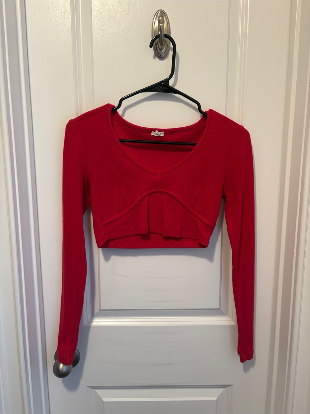 Garage Red Long-Sleeve Cropped Top